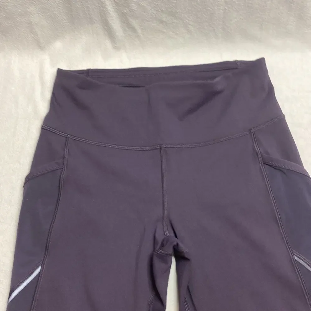 Lululemon very dark purple cropped leggings size 8